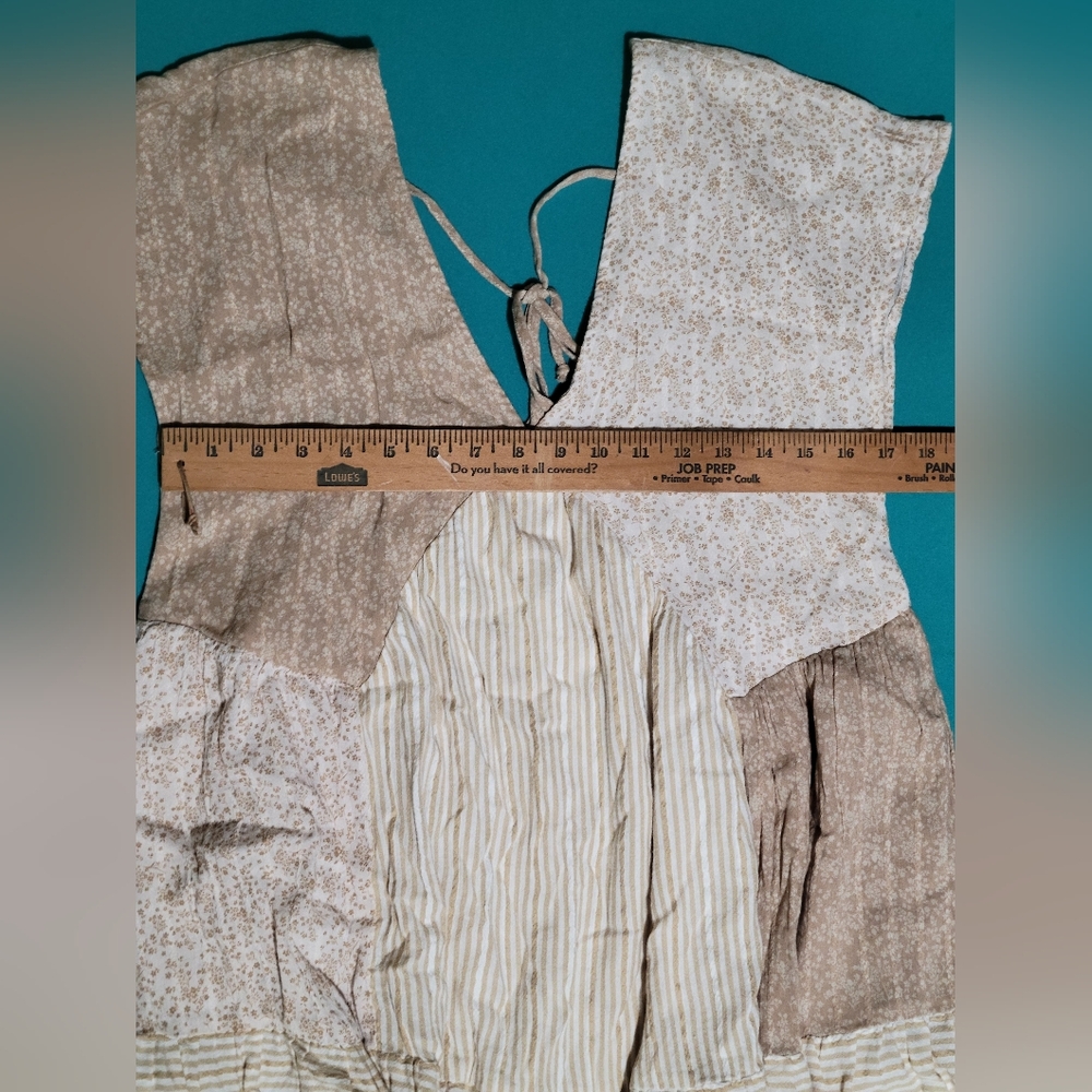 Ae Boho American Eagle Patchwork Swing Dress Tan … - image 3